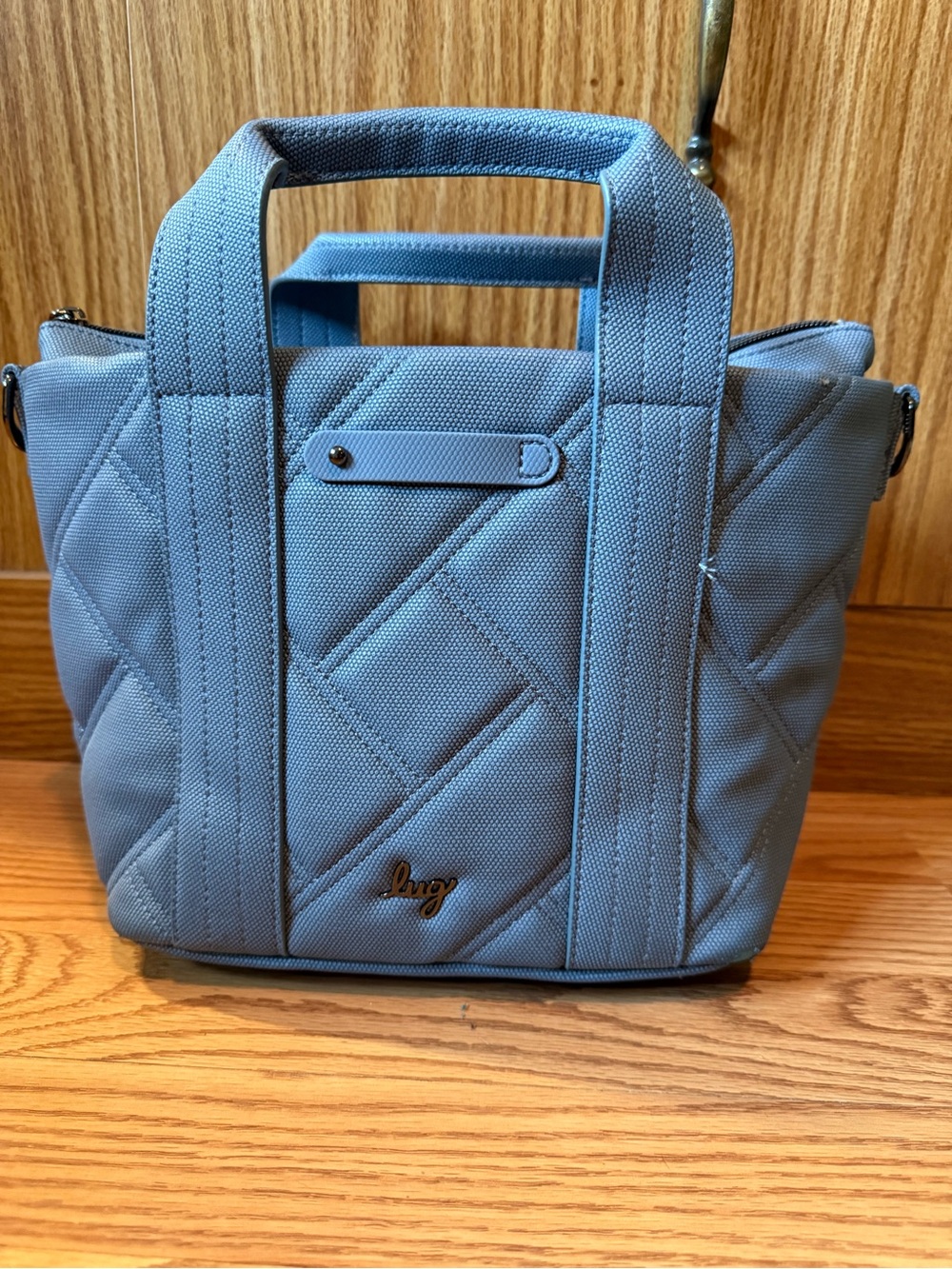 Grayish blue Lug Dory Matte Luxe VL ( vegan leather) crossbody bag.